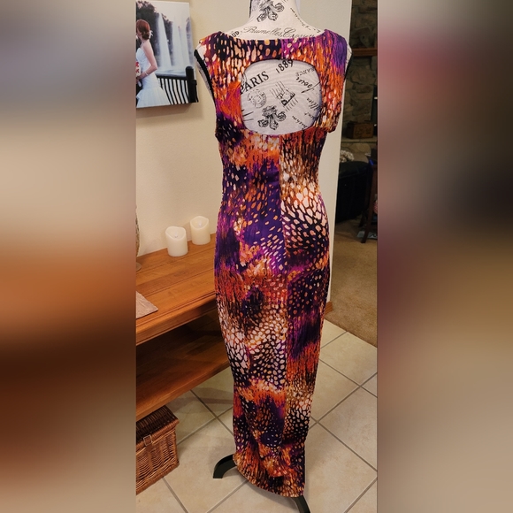 RUBY ROX || Slinky Vibrant Print Dress - Women's Size L - Picture 10 of 16